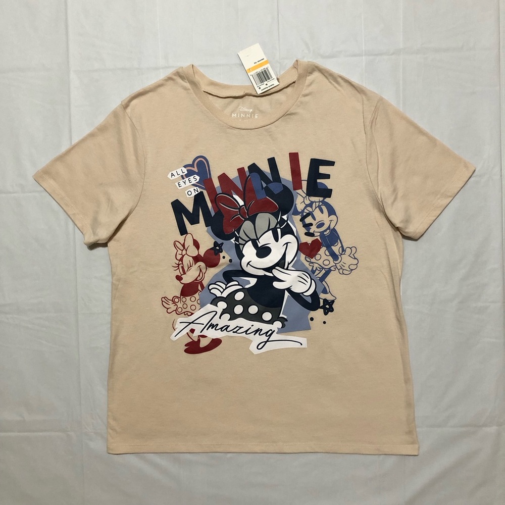 NWT Disney Minnie Mouse Women’s Short Sleeve Brazilian Sand Graphic Tee S - Picture 1 of 9